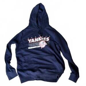 NEW LEVELWEAR boy's new york yankees tailor made fleece pullover hoodie in blue